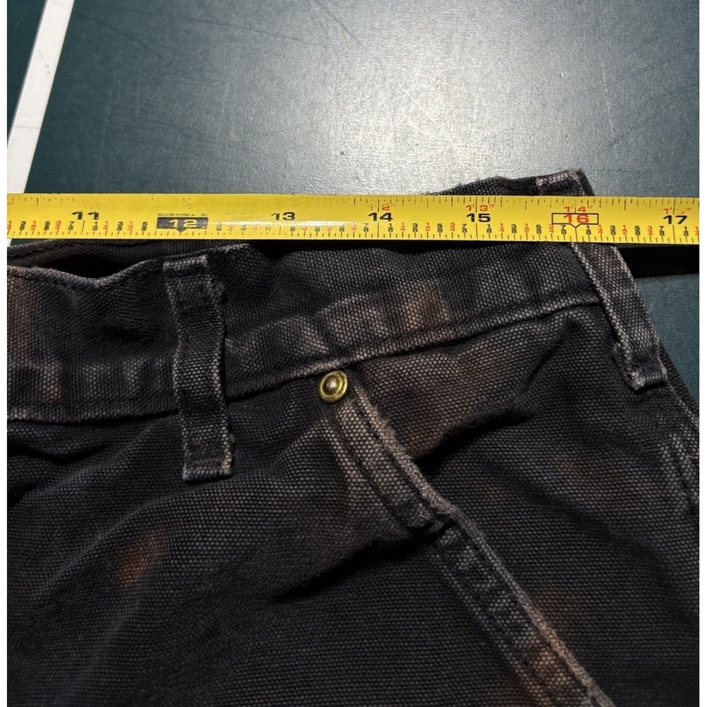 Vintage Carhartt Double Knee Pants Size 32x28 Faded Black BLK B01 Distressed USA - Picture 14 of 16